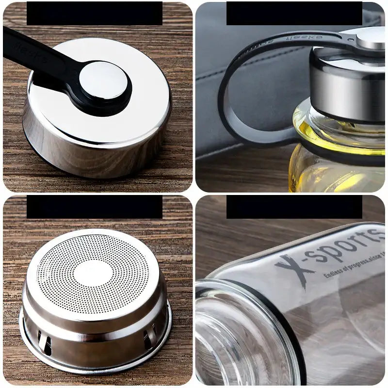 Black Glass Travel Tea Flask