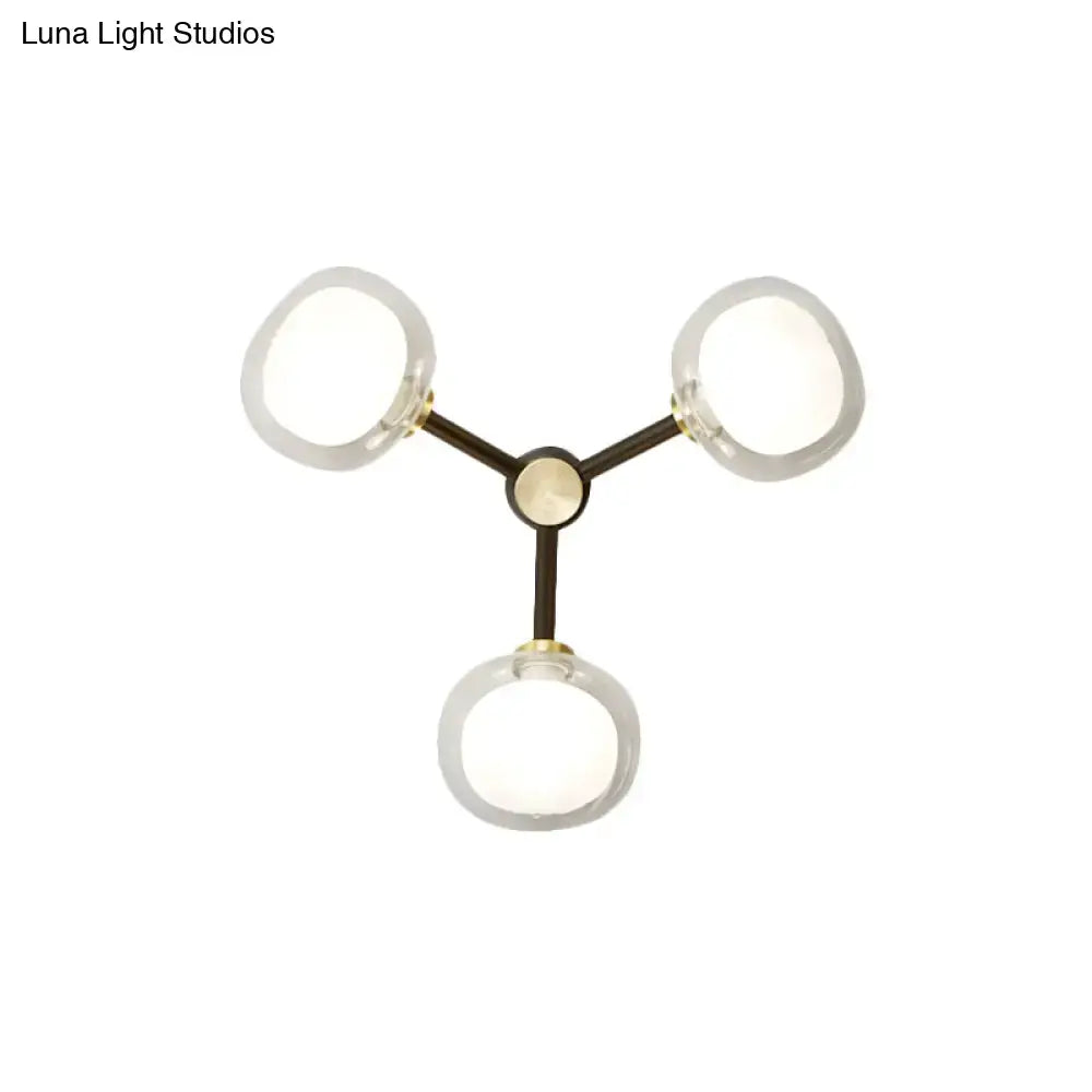 Black Gold 3-Shade Wall Lamp