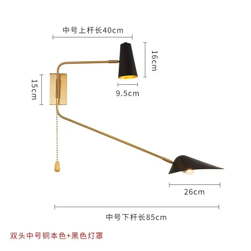 Black Gold Double Wall Sconce