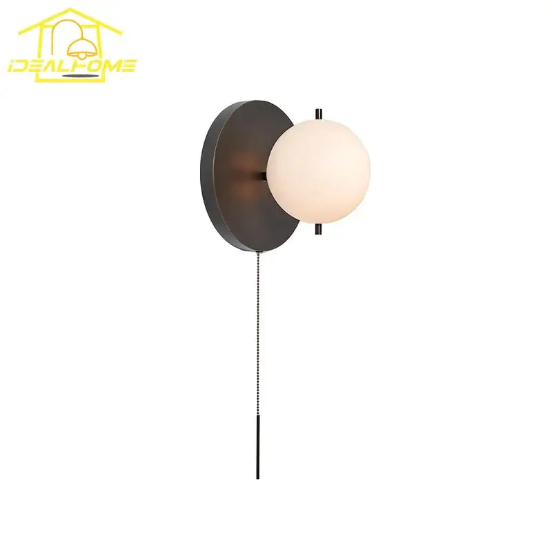 Black Gold Glass Sconce Iron Frame