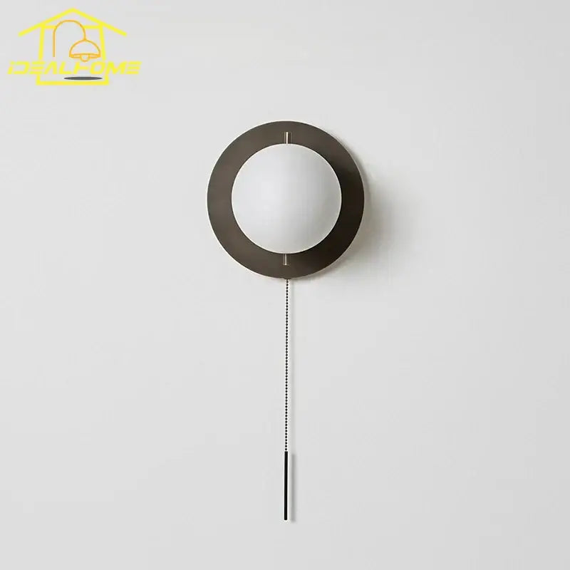 Black Gold Glass Sconce Iron Frame
