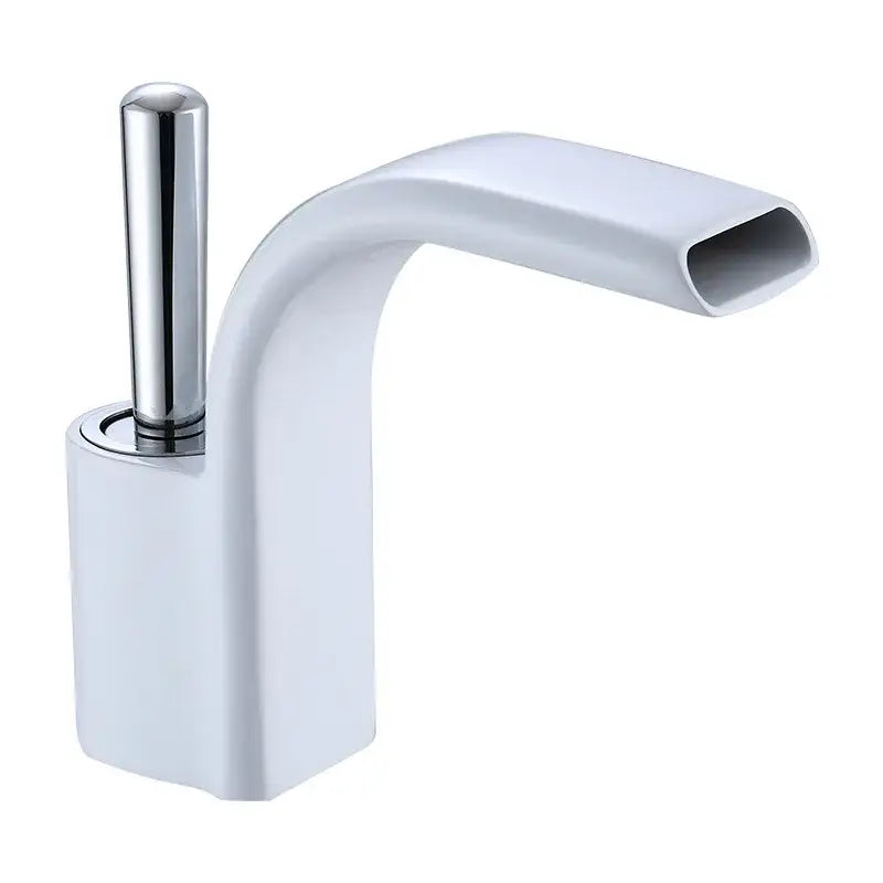 Black Brass Waterfall Faucet Chrome Deck-Mounted