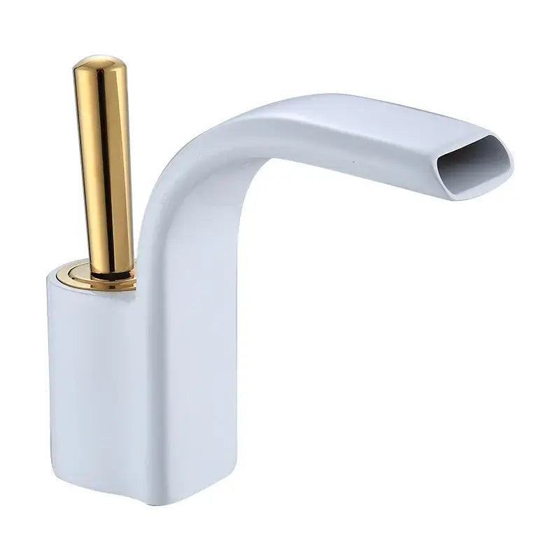 Black Brass Waterfall Faucet Chrome Deck-Mounted
