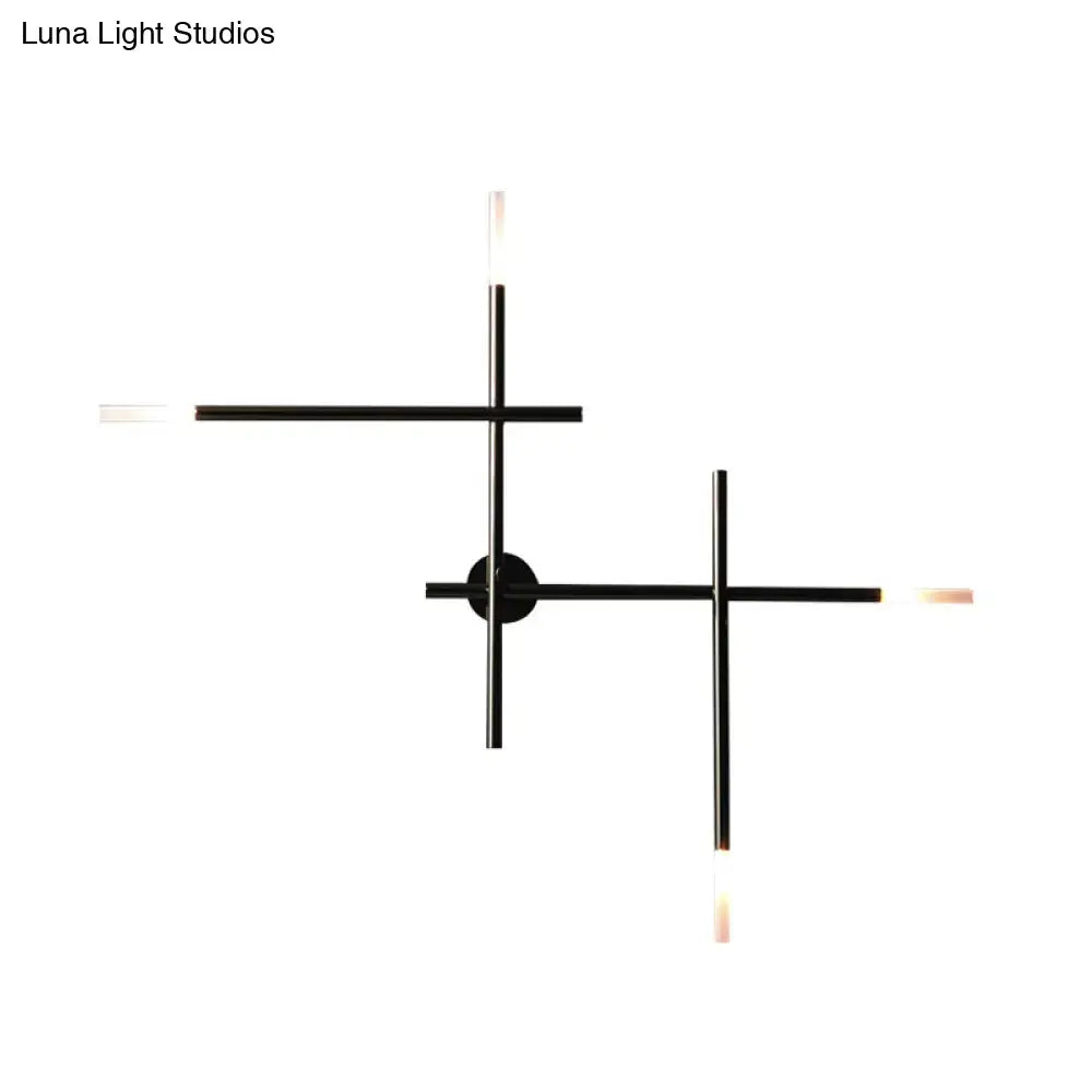 Black Gold Lines Wall Light
