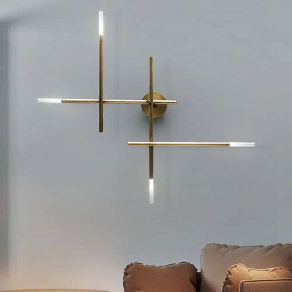 Black Gold Lines Wall Light
