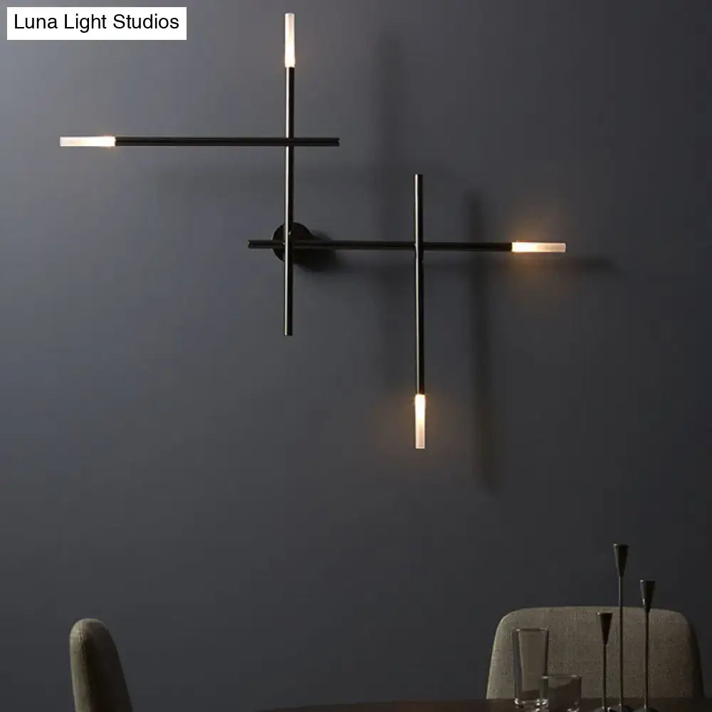 Black Gold Lines Wall Light