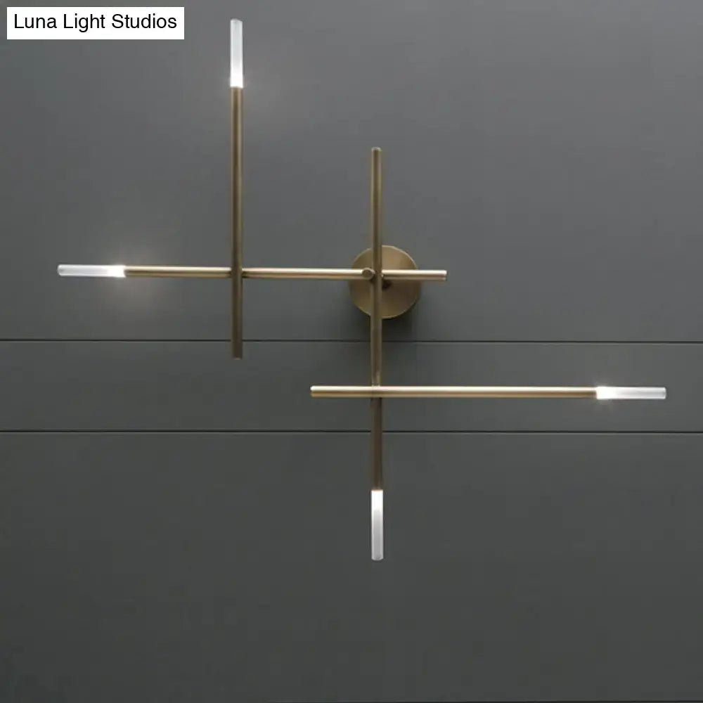 Black Gold Lines Wall Light