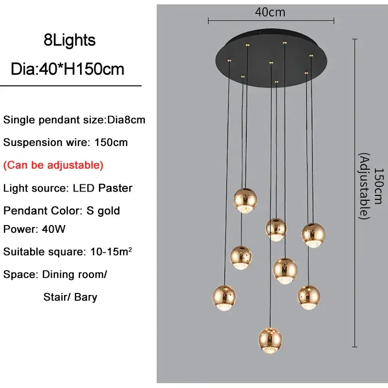Black Gold Crystal Pendant with Dimmable Light