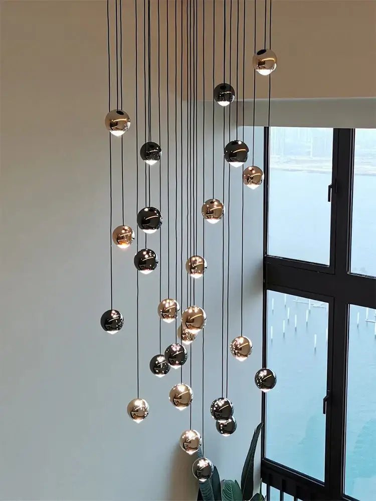 Black Gold Crystal Pendant with Dimmable Light