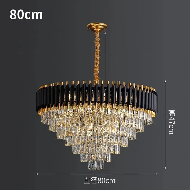 Black Crystal 100cm Pendant Chandelier