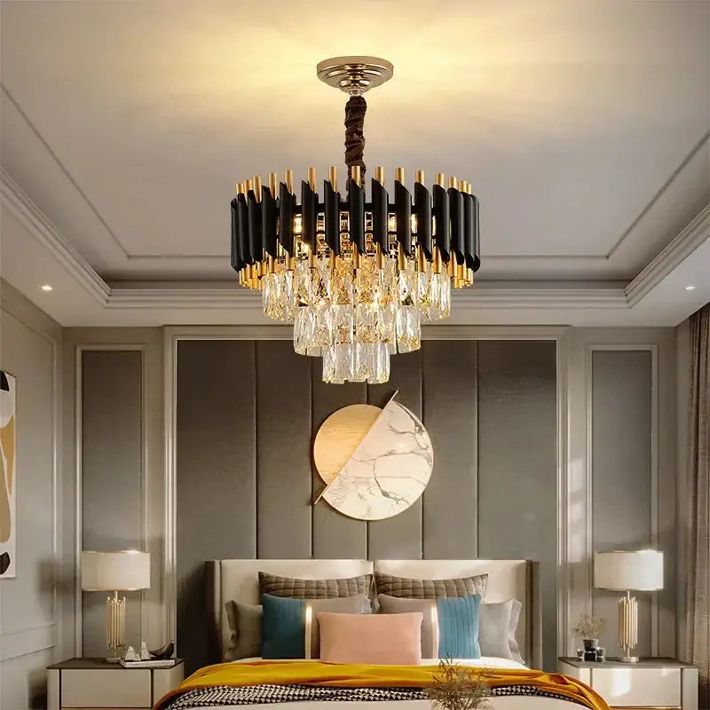 Black Crystal 100cm Pendant Chandelier