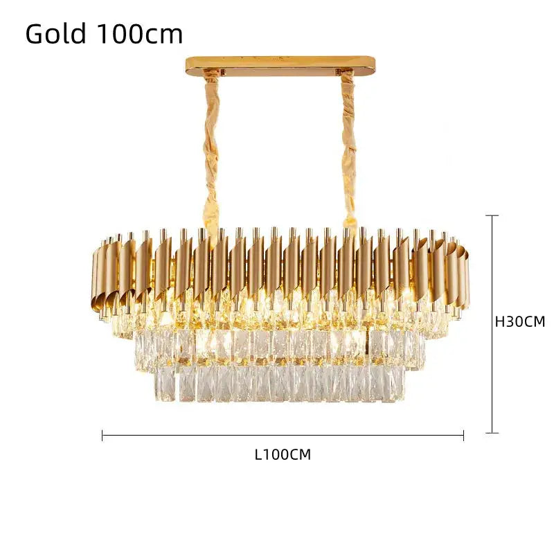 Black Crystal 100cm Pendant Chandelier