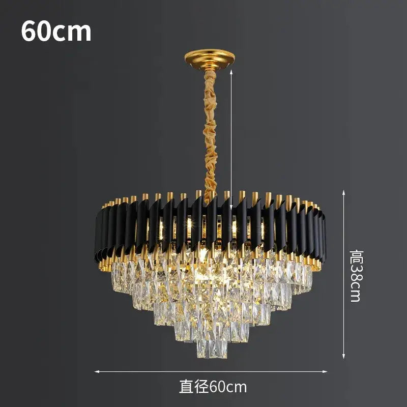Black Crystal 100cm Pendant Chandelier