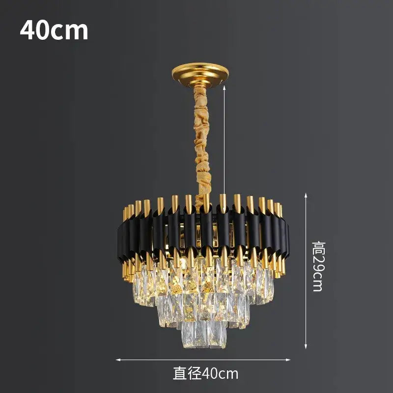 Black Crystal 100cm Pendant Chandelier