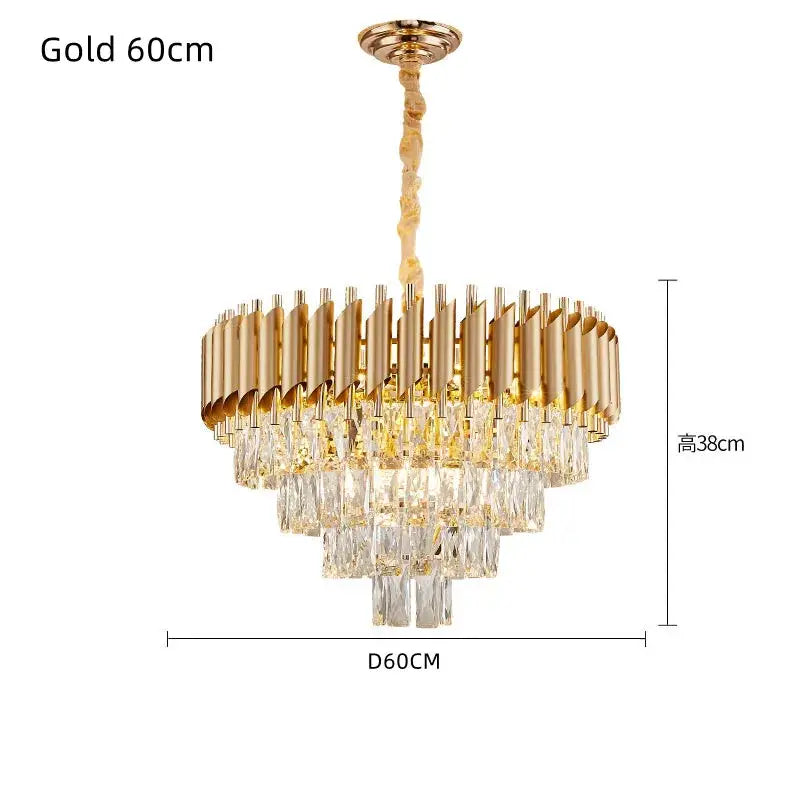 Black Crystal 100cm Pendant Chandelier