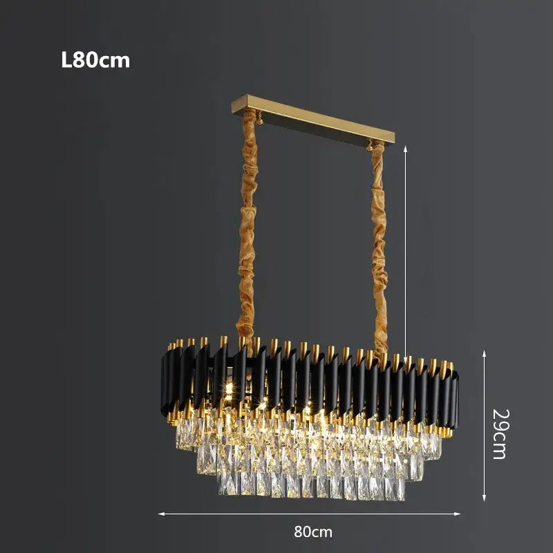 Black Crystal 100cm Pendant Chandelier