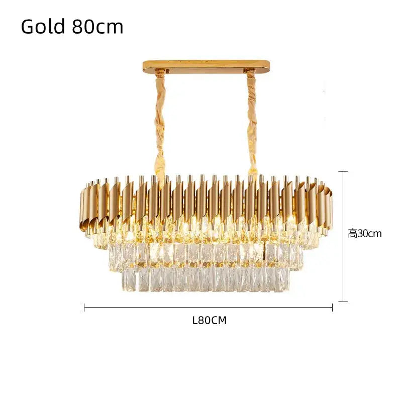 Black Crystal 100cm Pendant Chandelier