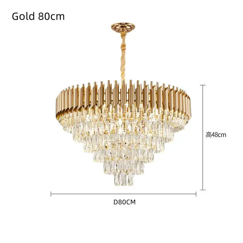 Black Crystal 100cm Pendant Chandelier