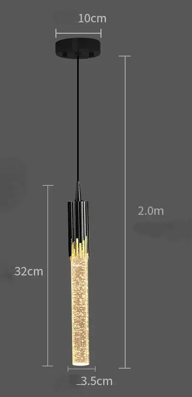 Gold Crystal 2-Head Dining Room Pendant Lamp