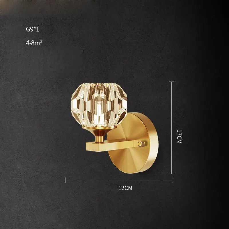 Black Gold Crystal Sconce Sleek Modern Design