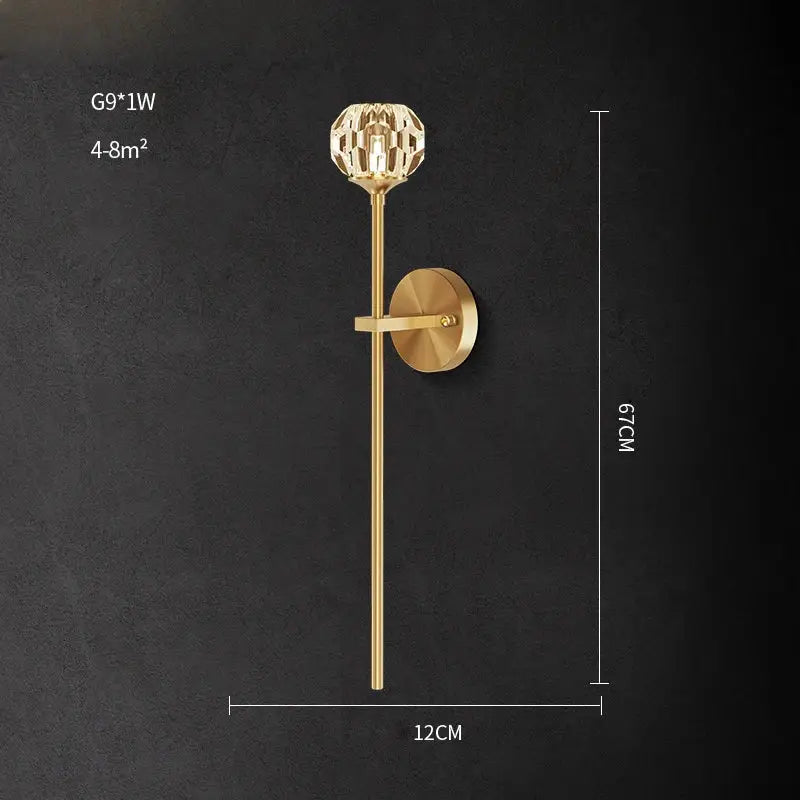 Black Gold Crystal Sconce Sleek Modern Design