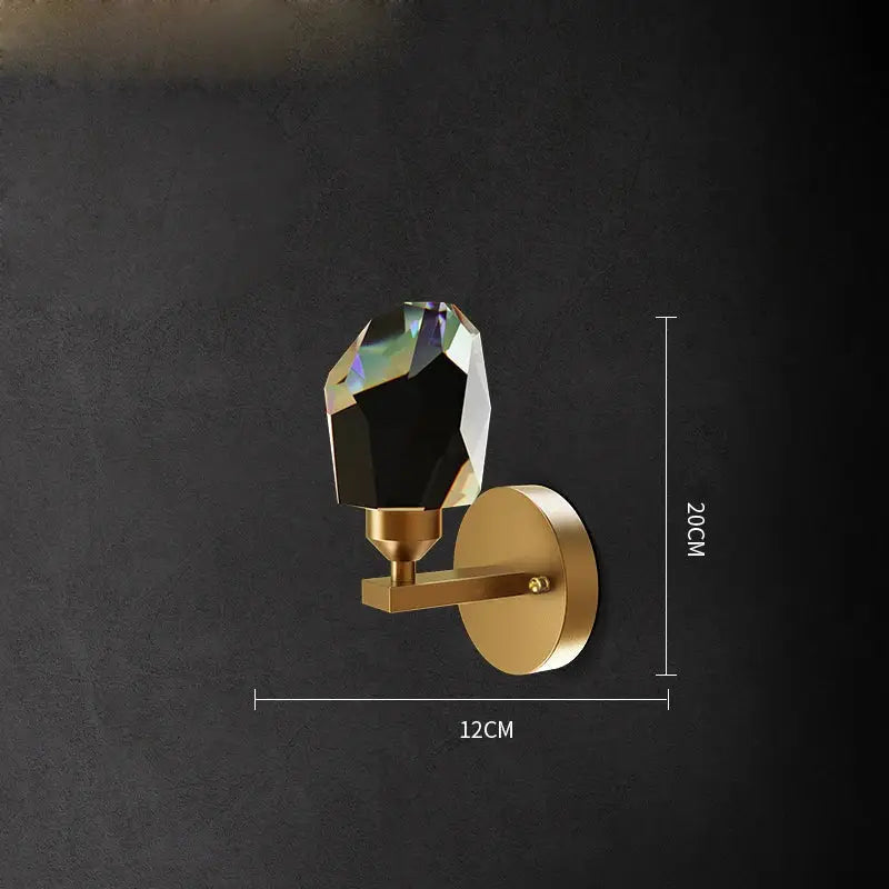 Black Gold Crystal Sconce Sleek Modern Design