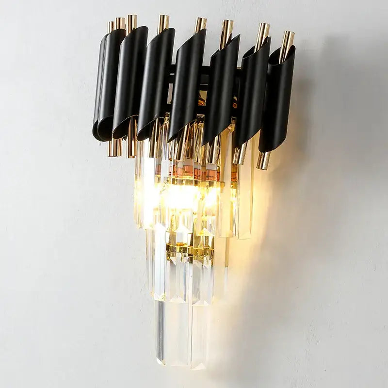 Gold Crystal Living Room Wall Lamp