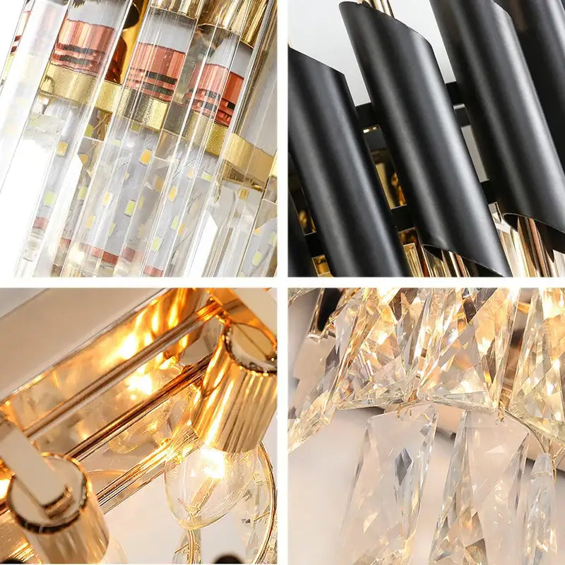 Gold Crystal Living Room Wall Lamp