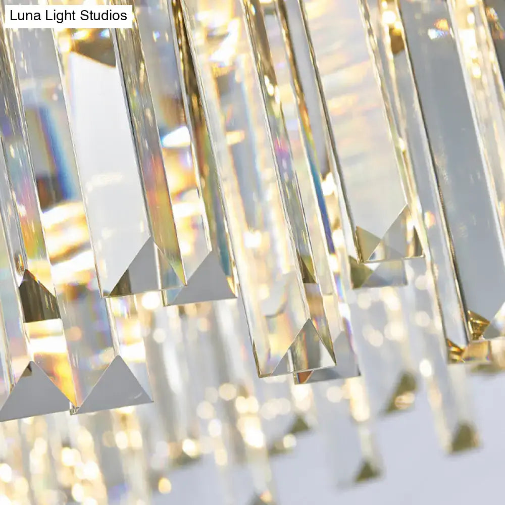 Black Crystal Oval Chandelier