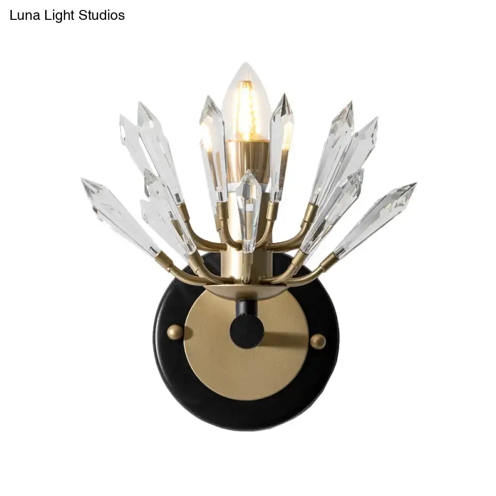 Black Gold Crystal Wall Lamp