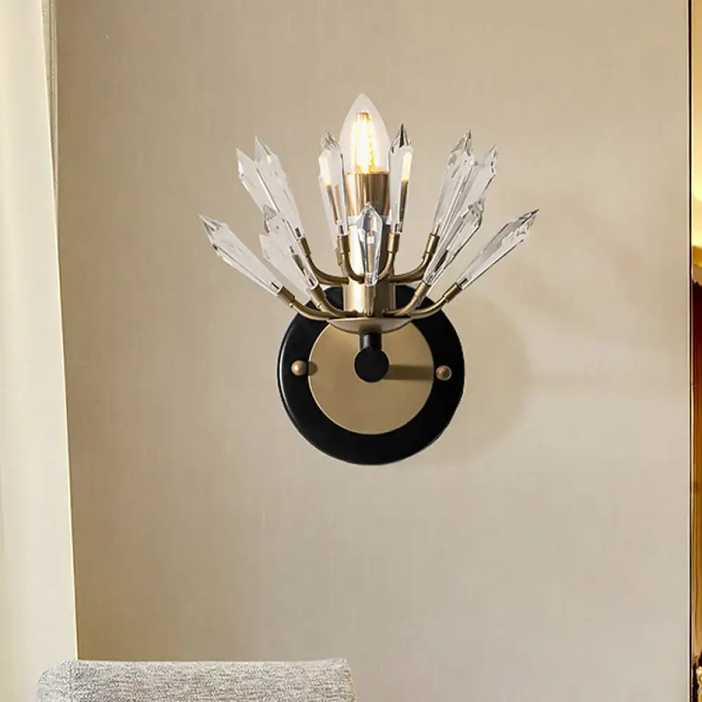 Black Gold Crystal Wall Lamp