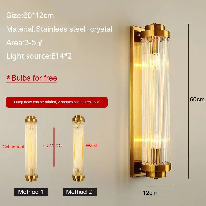 Black Gold LED Wall Lamp for Living Rooms