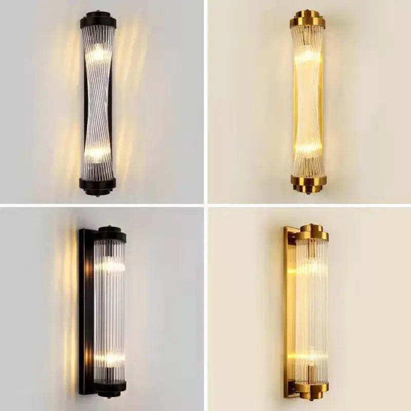 Black Gold LED Wall Lamp for Living Rooms