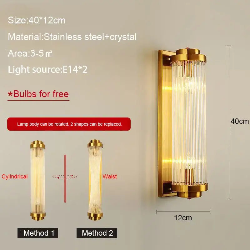 Black Gold LED Wall Lamp for Living Rooms