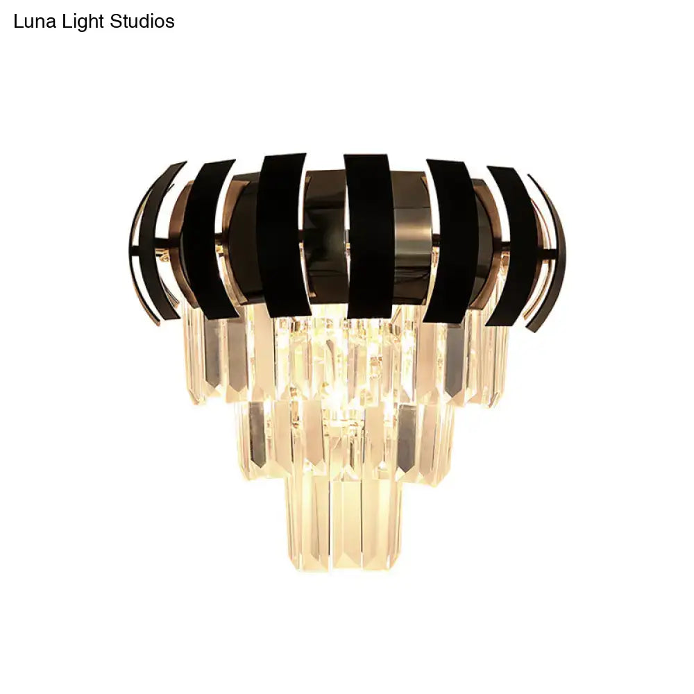 Black Gold Layered Sconce Hardwired Design