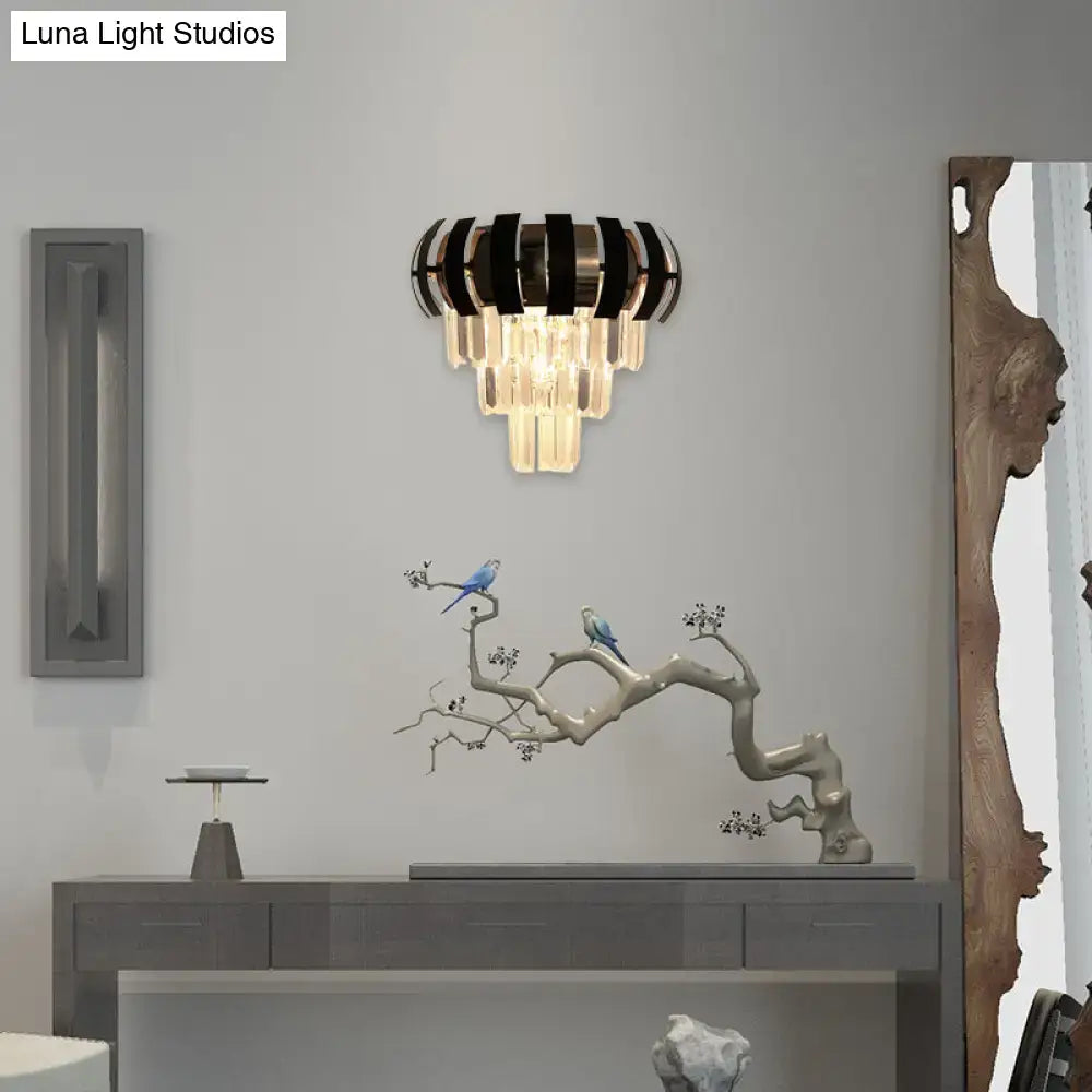 Black Gold Layered Sconce Hardwired Design
