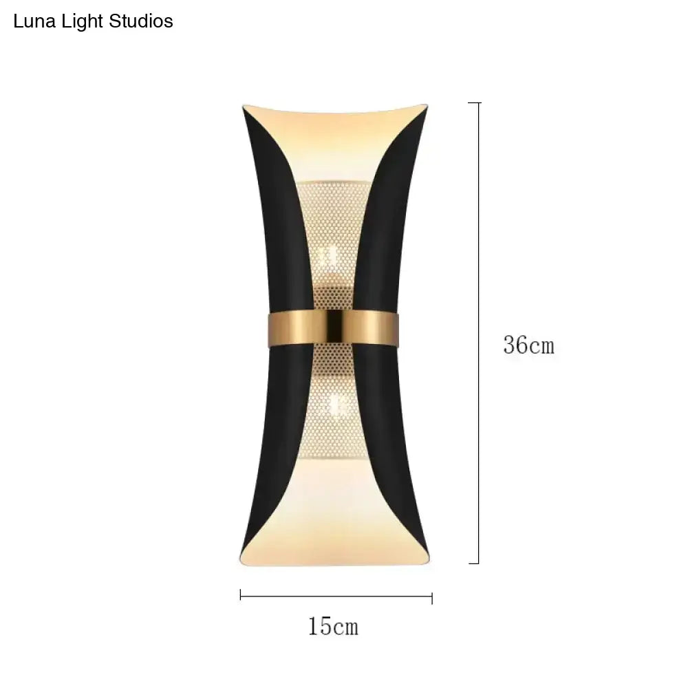 Black Gold Sleek Bedroom Wall Lamp