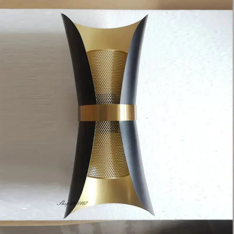 Black Gold Sleek Bedroom Wall Lamp
