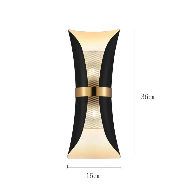 Black Gold Sleek Bedroom Wall Lamp