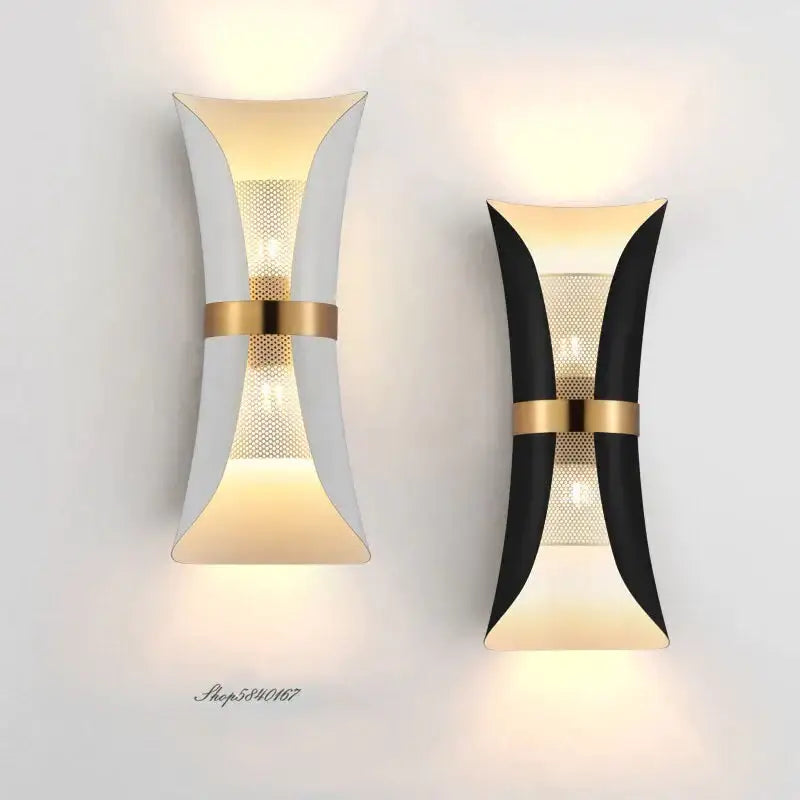 Black Gold Sleek Bedroom Wall Lamp
