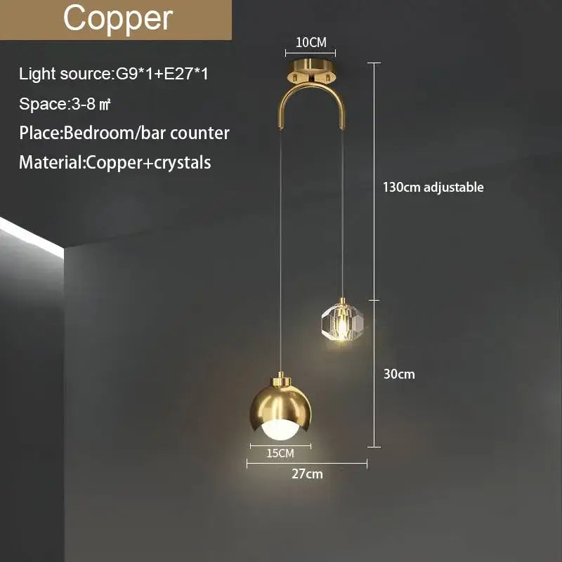 Gold Crystal Round Nordic Chandelier