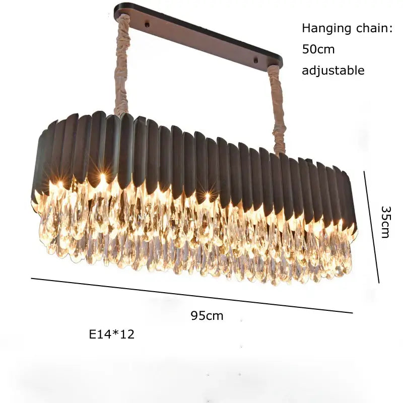 Black Gold Round Chandelier with Dimmable LED