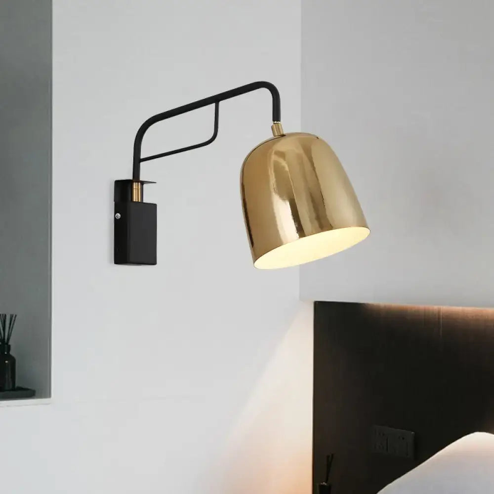 Black Gold Dome Industrial Sconce