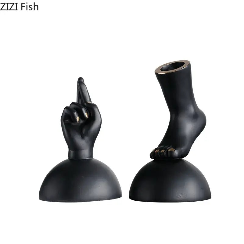Black Gold Modern Abstract Resin Sculpture