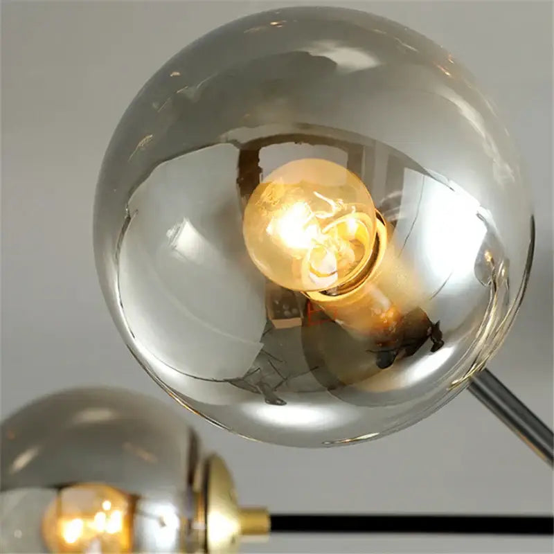Black LED Ceiling Chandelier Multi-Color Glass