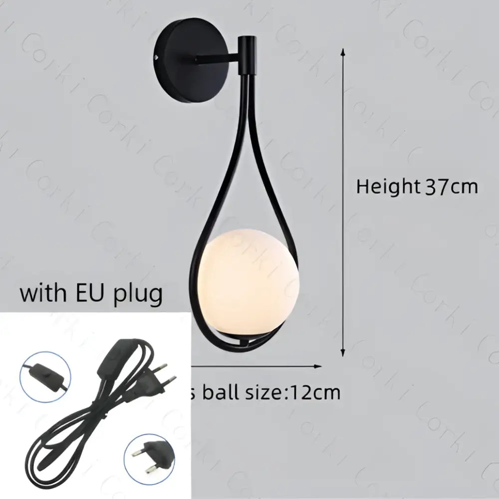 Black Gold LED Bedroom Sconce