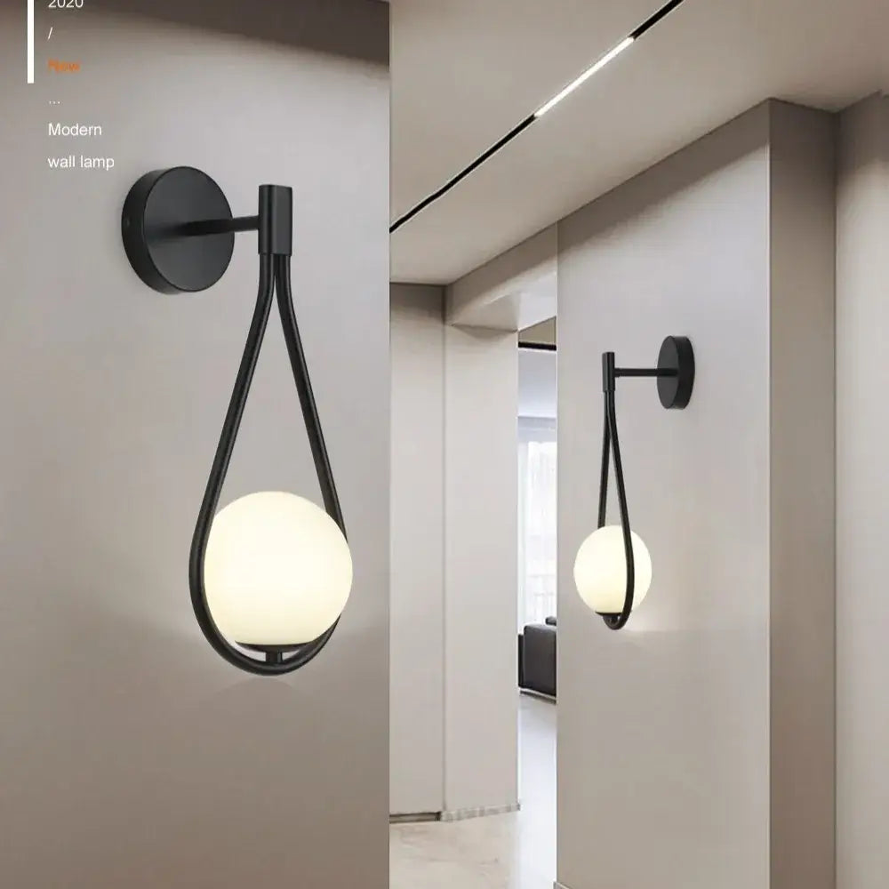 Black Gold LED Bedroom Sconce