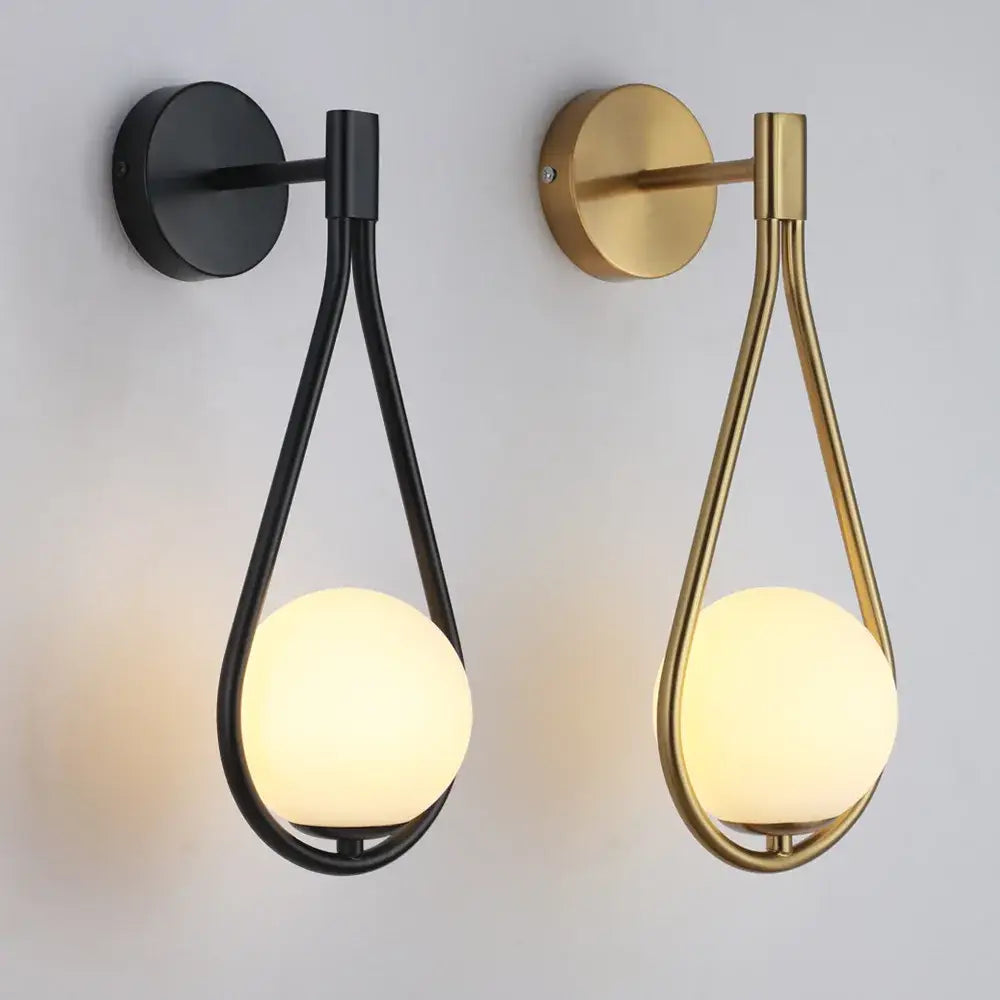 Black Gold LED Bedroom Sconce