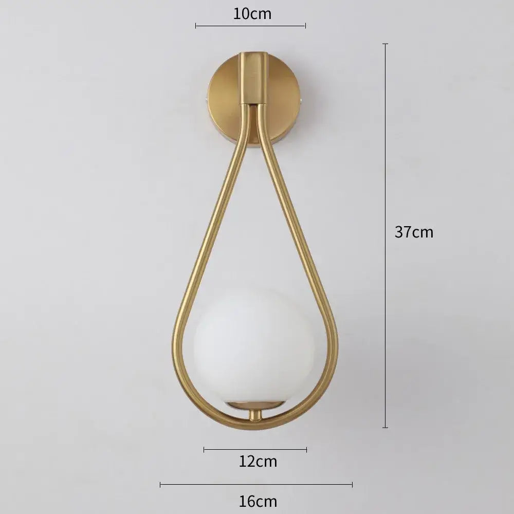 Black Gold LED Bedroom Sconce