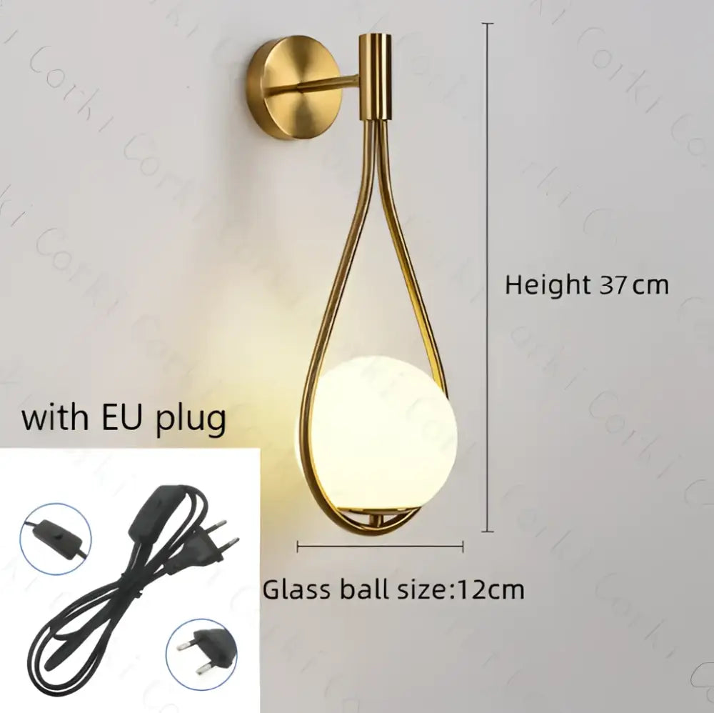 Black Gold LED Bedroom Sconce